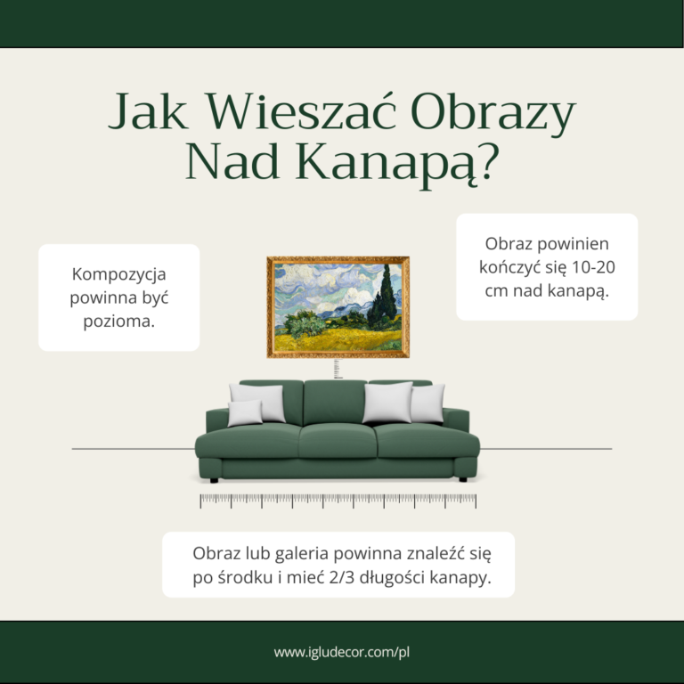 jak wieszac obrazy nad kanapa